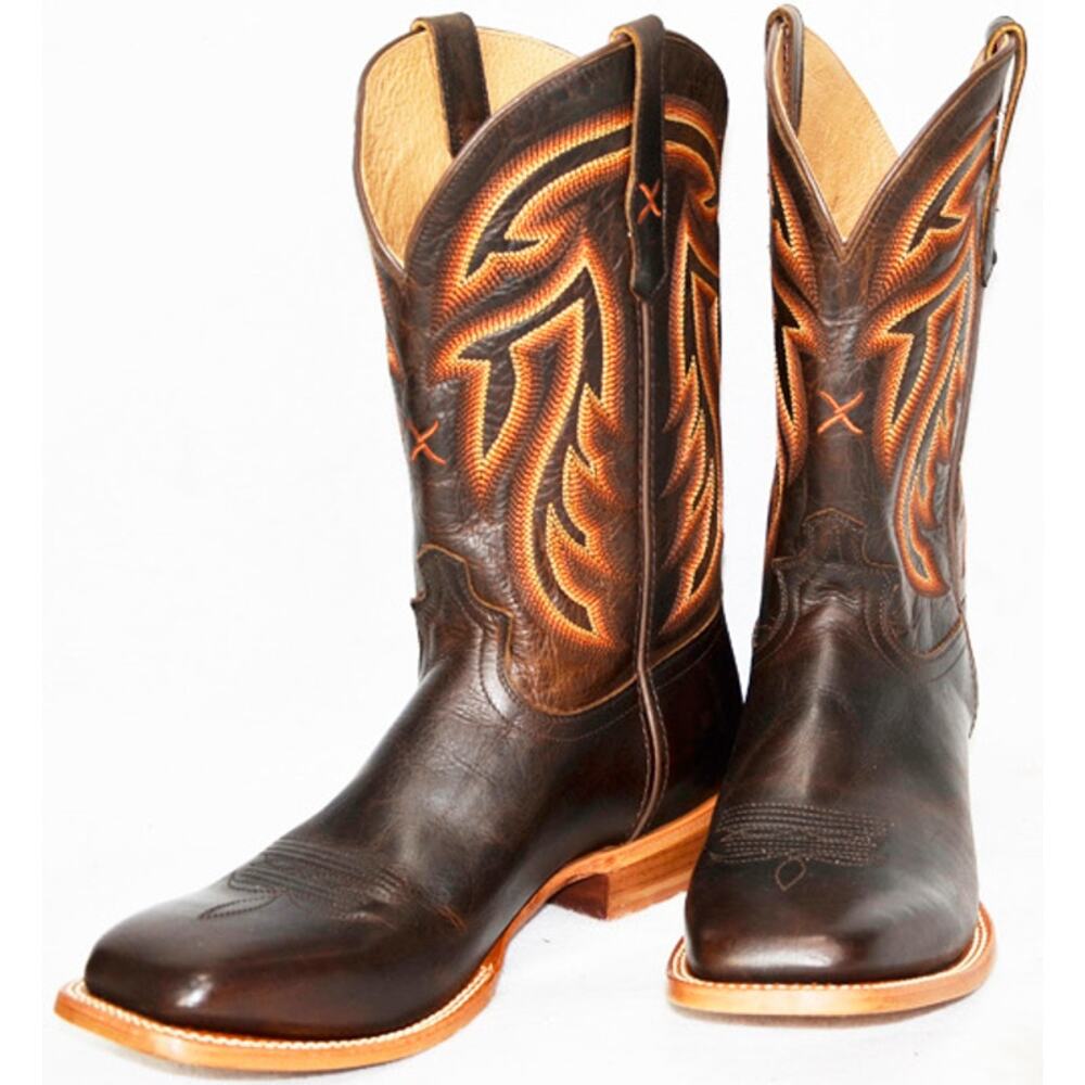 NEW Twisted X Rancher Boots Chocolate Leather Square Toe Western Cowboy 11 D